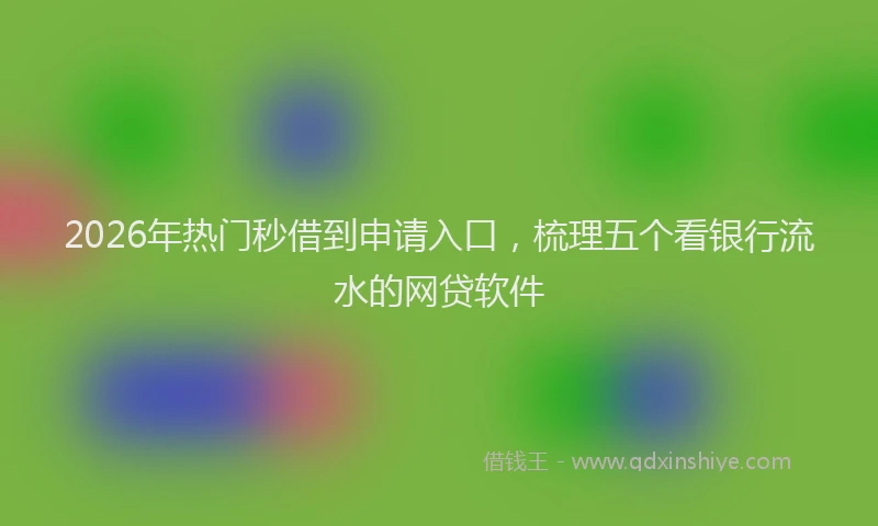 2026年热门秒借到申请入口，梳理五个看银行流水的网贷软件