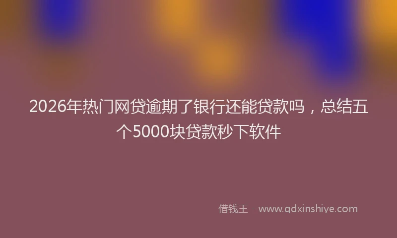 2026年热门网贷逾期了银行还能贷款吗，总结五个5000块贷款秒下软件