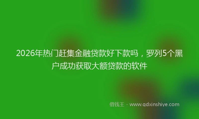 2026年热门赶集金融贷款好下款吗，罗列5个黑户成功获取大额贷款的软件