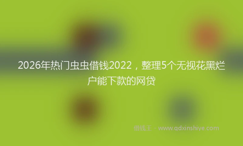 2026年热门虫虫借钱2022,整理5个无视花黑烂户能下款的网贷