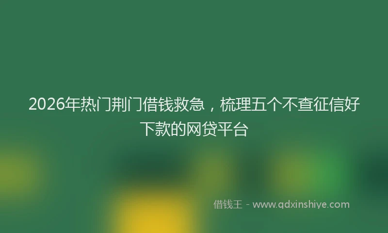 2026年热门荆门借钱救急，梳理五个不查征信好下款的网贷平台