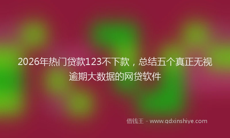 2026年热门贷款123不下款，总结五个真正无视逾期大数据的网贷软件