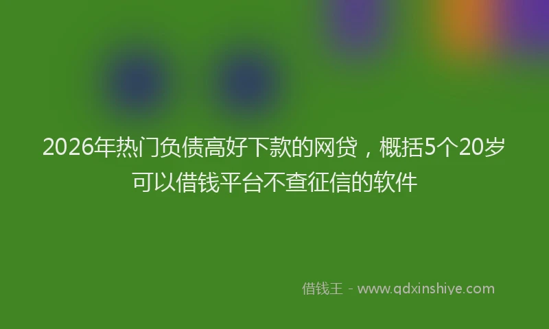 2026年热门负债高好下款的网贷，概括5个20岁可以借钱平台不查征信的软件