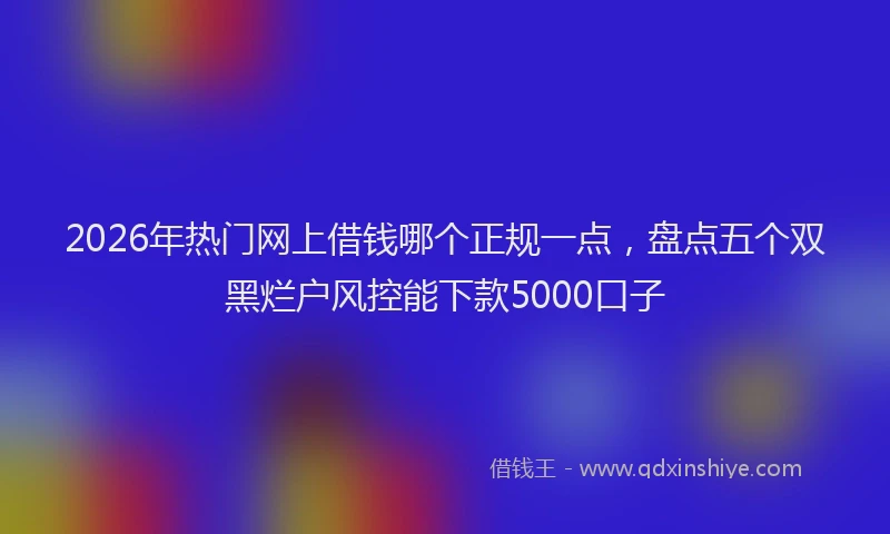 2026年热门网上借钱哪个正规一点，盘点五个双黑烂户风控能下款5000口子