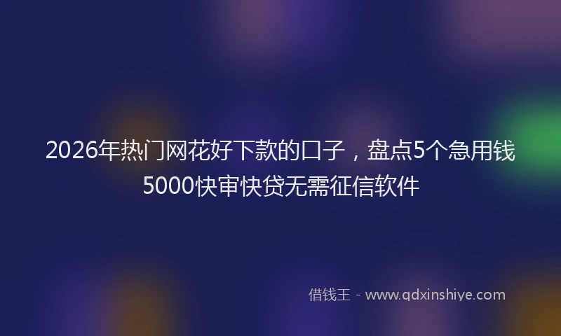2026年热门网花好下款的口子，盘点5个急用钱5000快审快贷无需征信软件