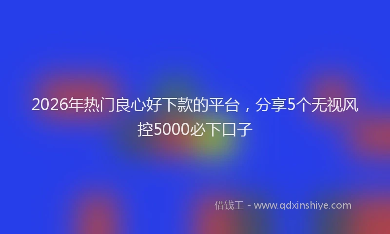 2026年热门良心好下款的平台,分享5个无视风控5000必下口子