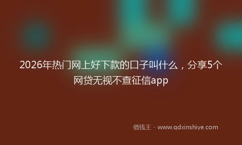 2026年热门网上好下款的口子叫什么，分享5个网贷无视不查征信app