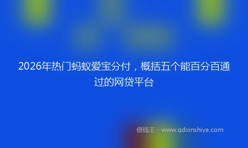 2026年热门蚂蚁爱宝分付，概括五个能百分百通过的网贷平台