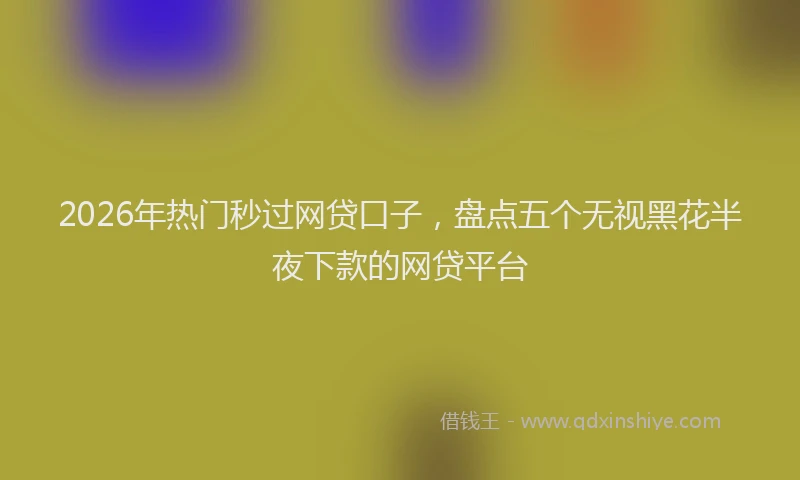 2026年热门秒过网贷口子，盘点五个无视黑花半夜下款的网贷平台