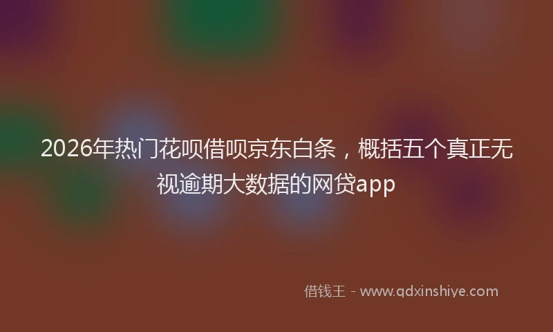 2026年热门花呗借呗京东白条，概括五个真正无视逾期大数据的网贷app