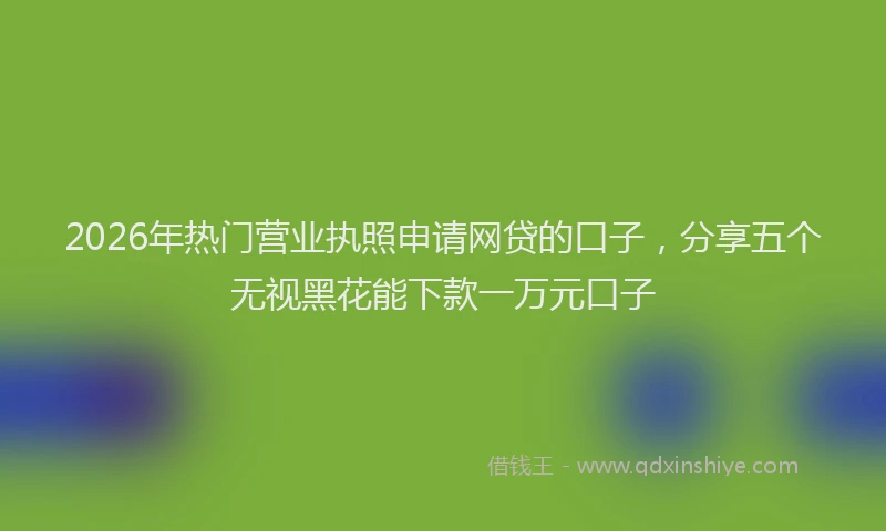 2026年热门营业执照申请网贷的口子，分享五个无视黑花能下款一万元口子