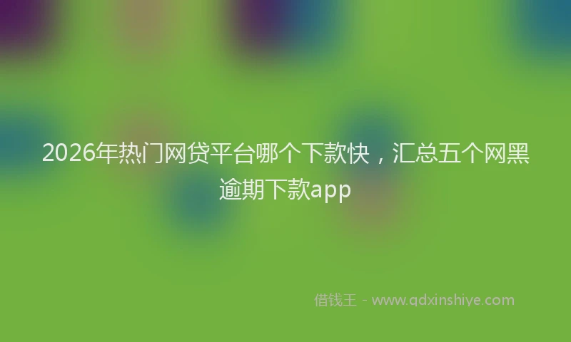 2026年热门网贷平台哪个下款快，汇总五个网黑逾期下款app