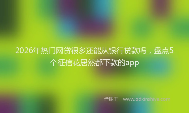2026年热门网贷很多还能从银行贷款吗，盘点5个征信花居然都下款的app
