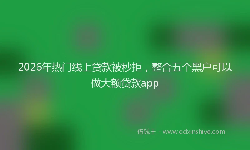 2026年热门线上贷款被秒拒，整合五个黑户可以做大额贷款app