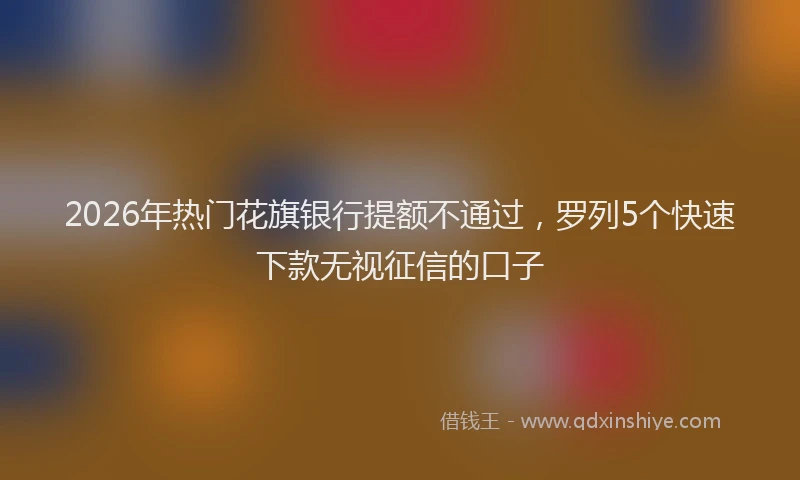 2026年热门花旗银行提额不通过，罗列5个快速下款无视征信的口子