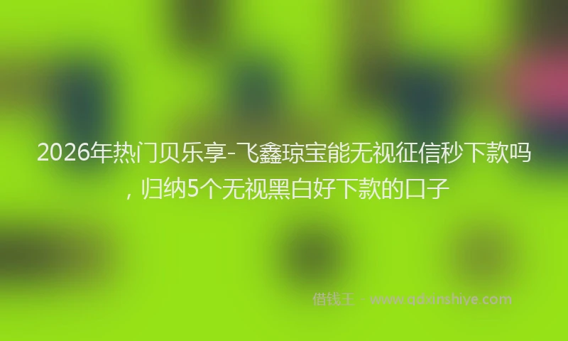 2026年热门贝乐享-飞鑫琼宝能无视征信秒下款吗，归纳5个无视黑白好下款的口子