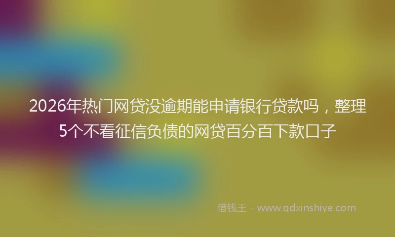 2026年热门网贷没逾期能申请银行贷款吗，整理5个不看征信负债的网贷百分百下款口子