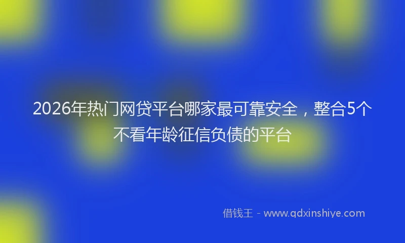 2026年热门网贷平台哪家最可靠安全，整合5个不看年龄征信负债的平台