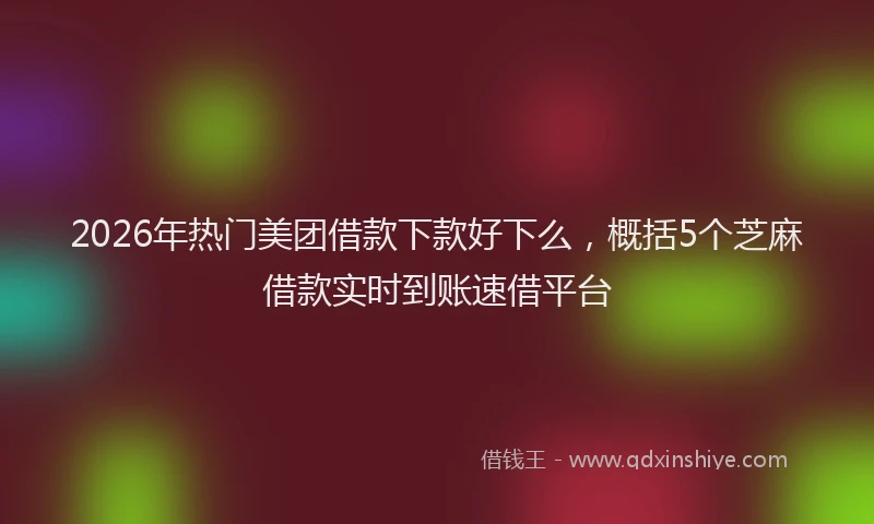 2026年热门美团借款下款好下么，概括5个芝麻借款实时到账速借平台