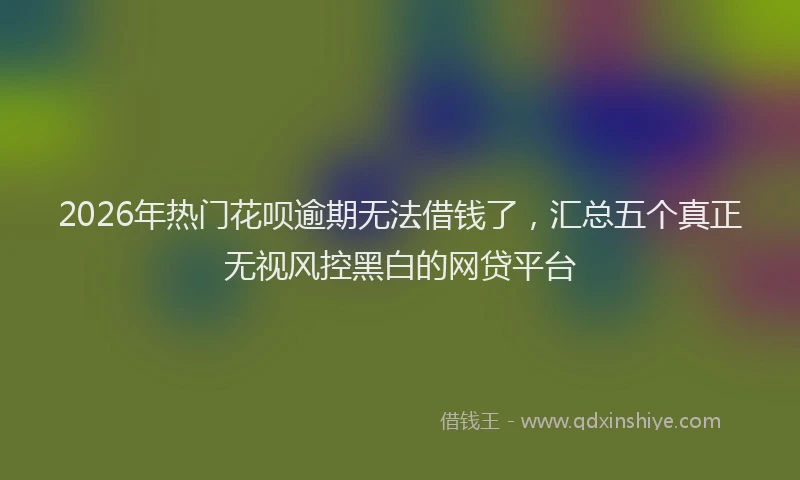 2026年热门花呗逾期无法借钱了，汇总五个真正无视风控黑白的网贷平台
