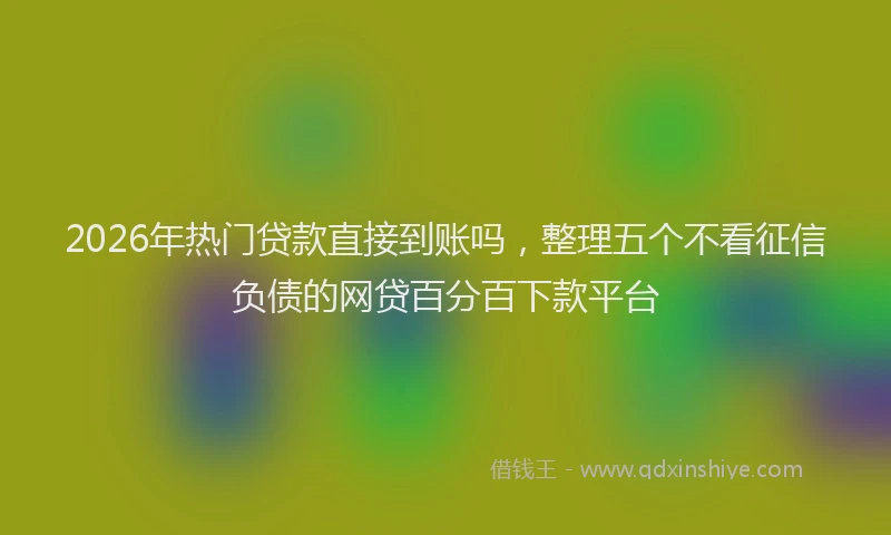2026年热门贷款直接到账吗，整理五个不看征信负债的网贷百分百下款平台