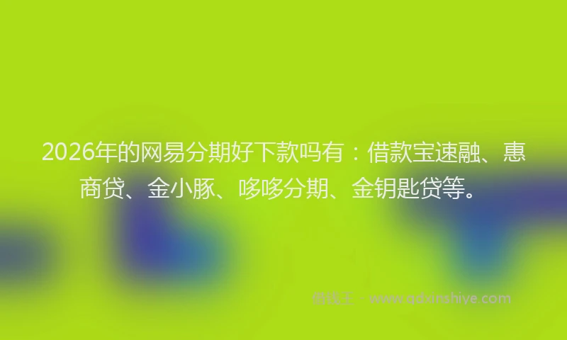 2026年的网易分期好下款吗有：借款宝速融、惠商贷、金小豚、哆哆分期、金钥匙贷等。