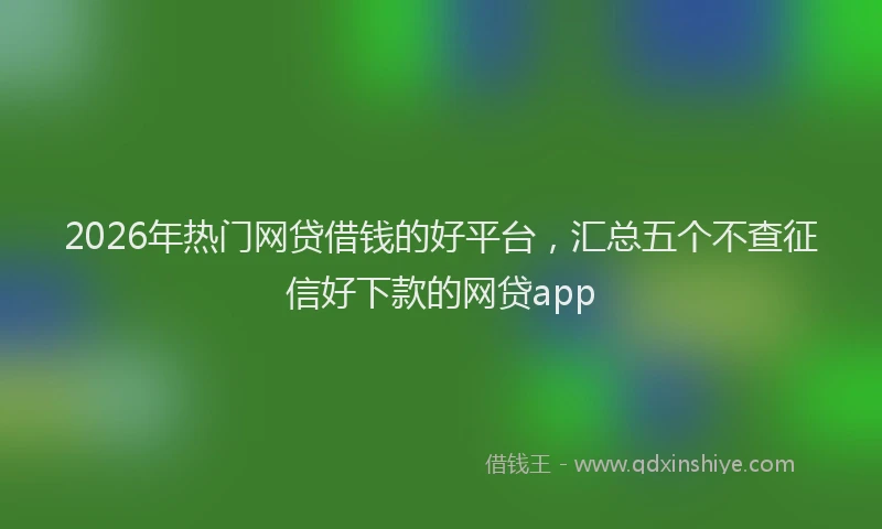 2026年热门网贷借钱的好平台，汇总五个不查征信好下款的网贷app