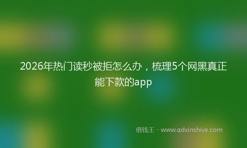 2026年热门读秒被拒怎么办，梳理5个网黑真正能下款的app
