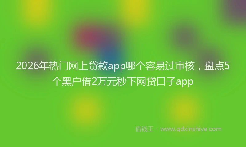 2026年热门网上贷款app哪个容易过审核，盘点5个黑户借2万元秒下网贷口子app