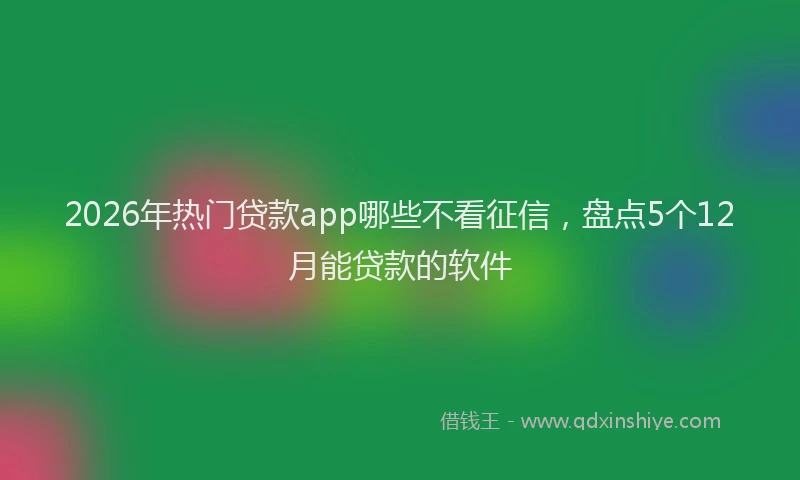 2026年热门贷款app哪些不看征信，盘点5个12月能贷款的软件