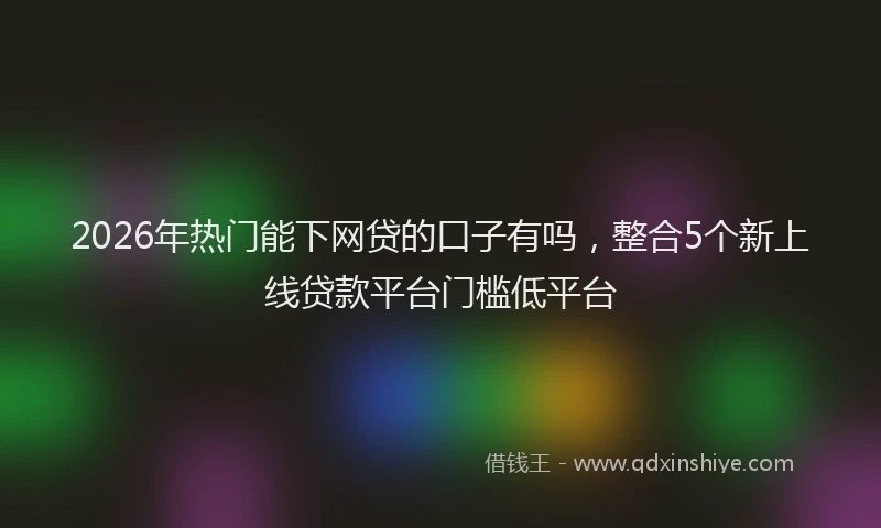 2026年热门能下网贷的口子有吗，整合5个新上线贷款平台门槛低平台