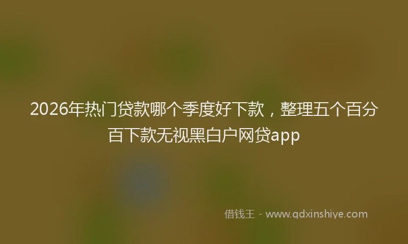 2026年热门贷款哪个季度好下款，整理五个百分百下款无视黑白户网贷app