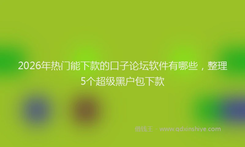 2026年热门能下款的口子论坛软件有哪些，整理5个超级黑户包下款