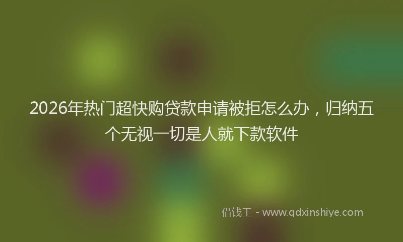 2026年热门超快购贷款申请被拒怎么办，归纳五个无视一切是人就下款软件