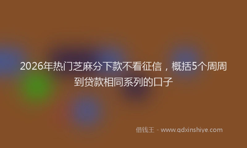2026年热门芝麻分下款不看征信，概括5个周周到贷款相同系列的口子