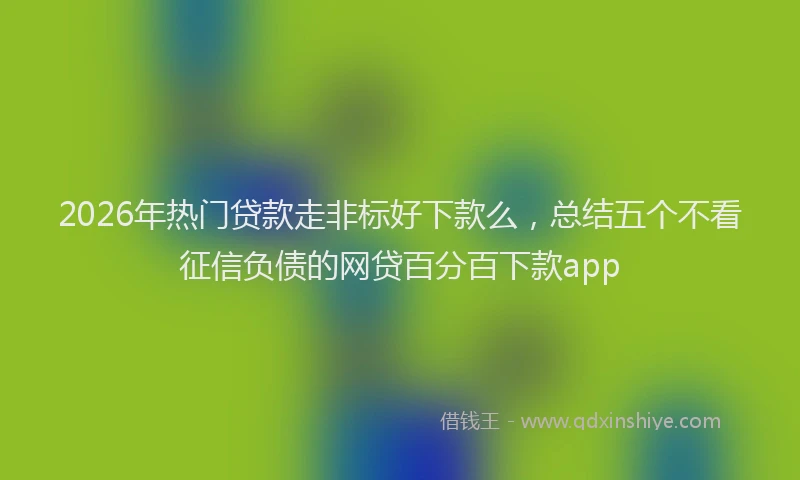 2026年热门贷款走非标好下款么，总结五个不看征信负债的网贷百分百下款app