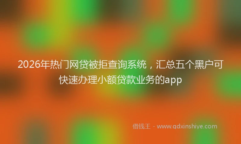 2026年热门网贷被拒查询系统，汇总五个黑户可快速办理小额贷款业务的app