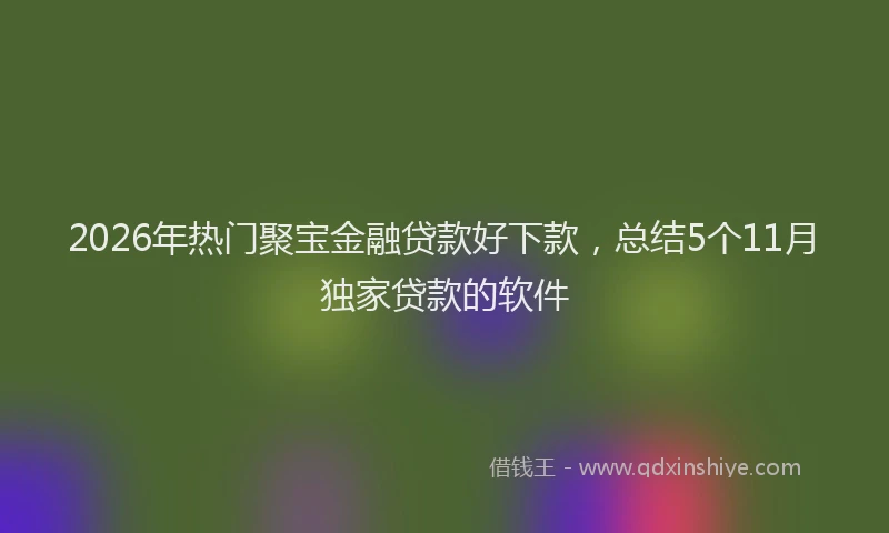 2026年热门聚宝金融贷款好下款,总结5个11月独家贷款的软件