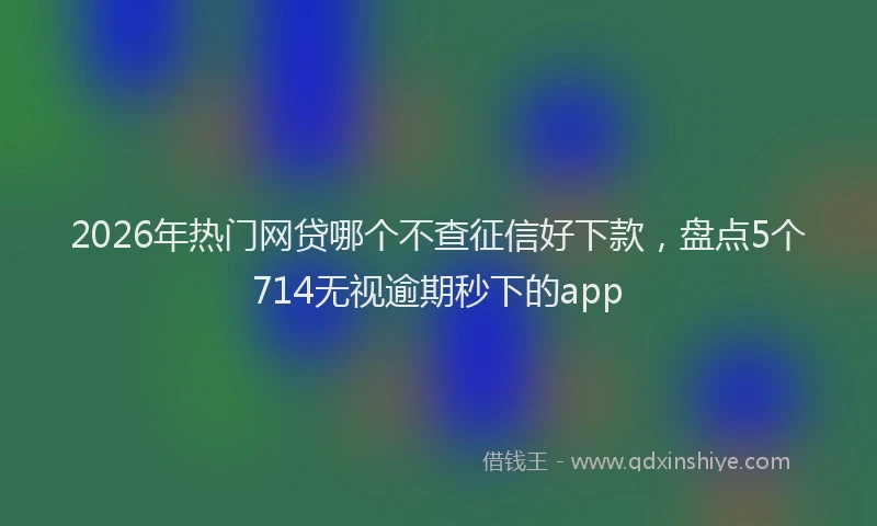 2026年热门网贷哪个不查征信好下款，盘点5个714无视逾期秒下的app