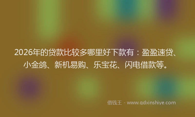 2026年的贷款比较多哪里好下款有：盈盈速贷、小金鸽、新机易购、乐宝花、闪电借款等。