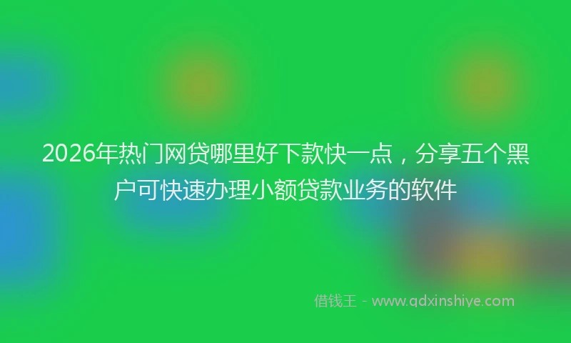 2026年热门网贷哪里好下款快一点，分享五个黑户可快速办理小额贷款业务的软件