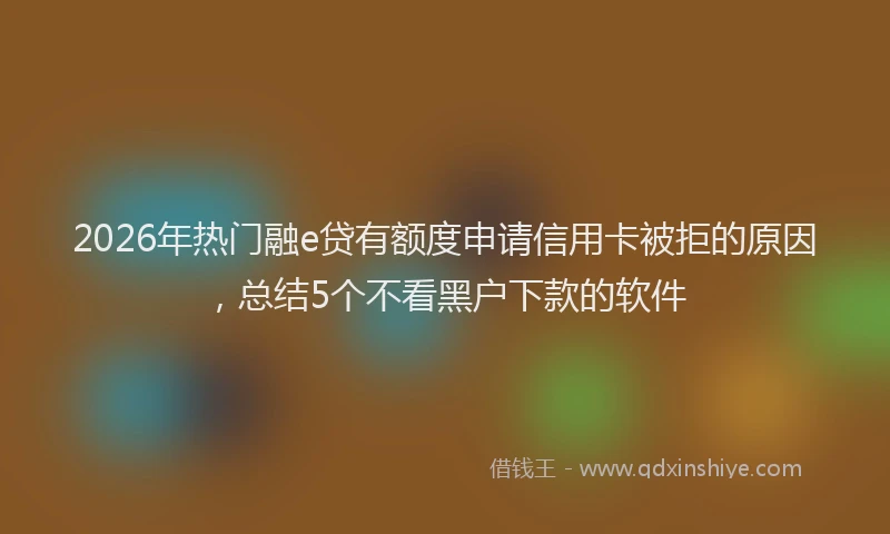 2026年热门融e贷有额度申请信用卡被拒的原因，总结5个不看黑户下款的软件