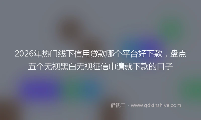 2026年热门线下信用贷款哪个平台好下款，盘点五个无视黑白无视征信申请就下款的口子