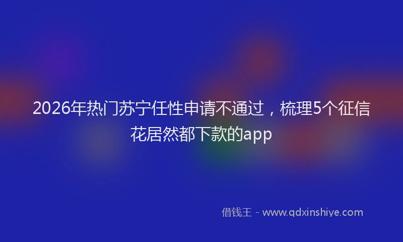2026年热门苏宁任性申请不通过,梳理5个征信花居然都下款的app