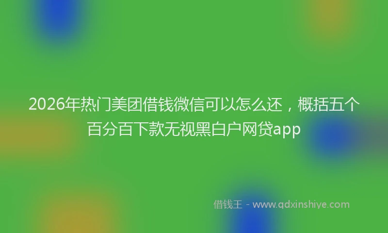 2026年热门美团借钱微信可以怎么还，概括五个百分百下款无视黑白户网贷app