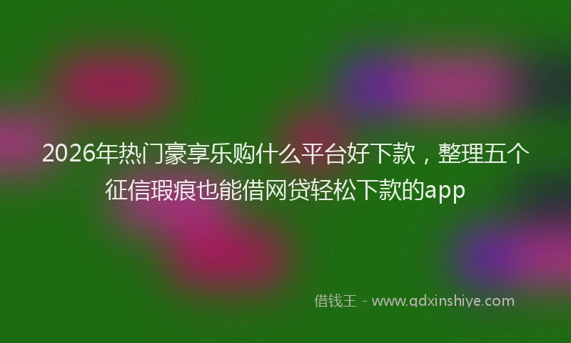 2026年热门豪享乐购什么平台好下款，整理五个征信瑕疵也能借网贷轻松下款的app