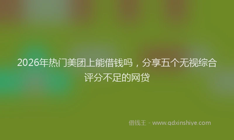 2026年热门美团上能借钱吗，分享五个无视综合评分不足的网贷