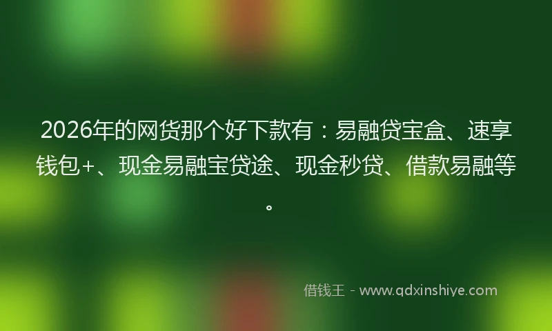 2026年的网货那个好下款有：易融贷宝盒、速享钱包+、现金易融宝贷途、现金秒贷、借款易融等。