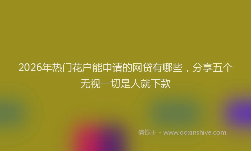 2026年热门花户能申请的网贷有哪些，分享五个无视一切是人就下款