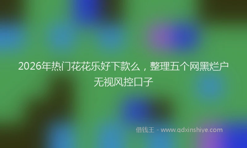 2026年热门花花乐好下款么，整理五个网黑烂户无视风控口子